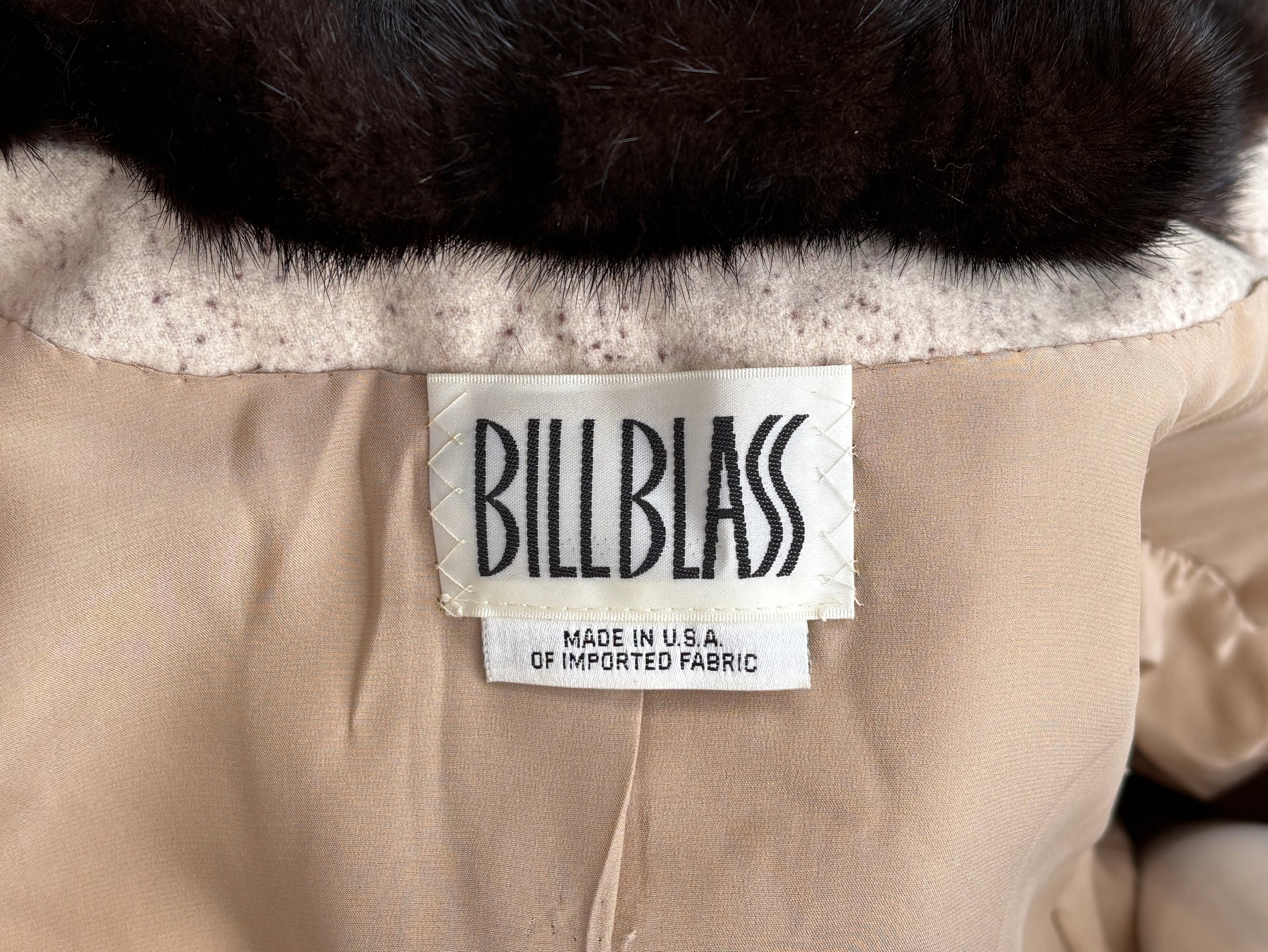 Bill Blass Mink Trim Wool Jacket 1980's - Size S