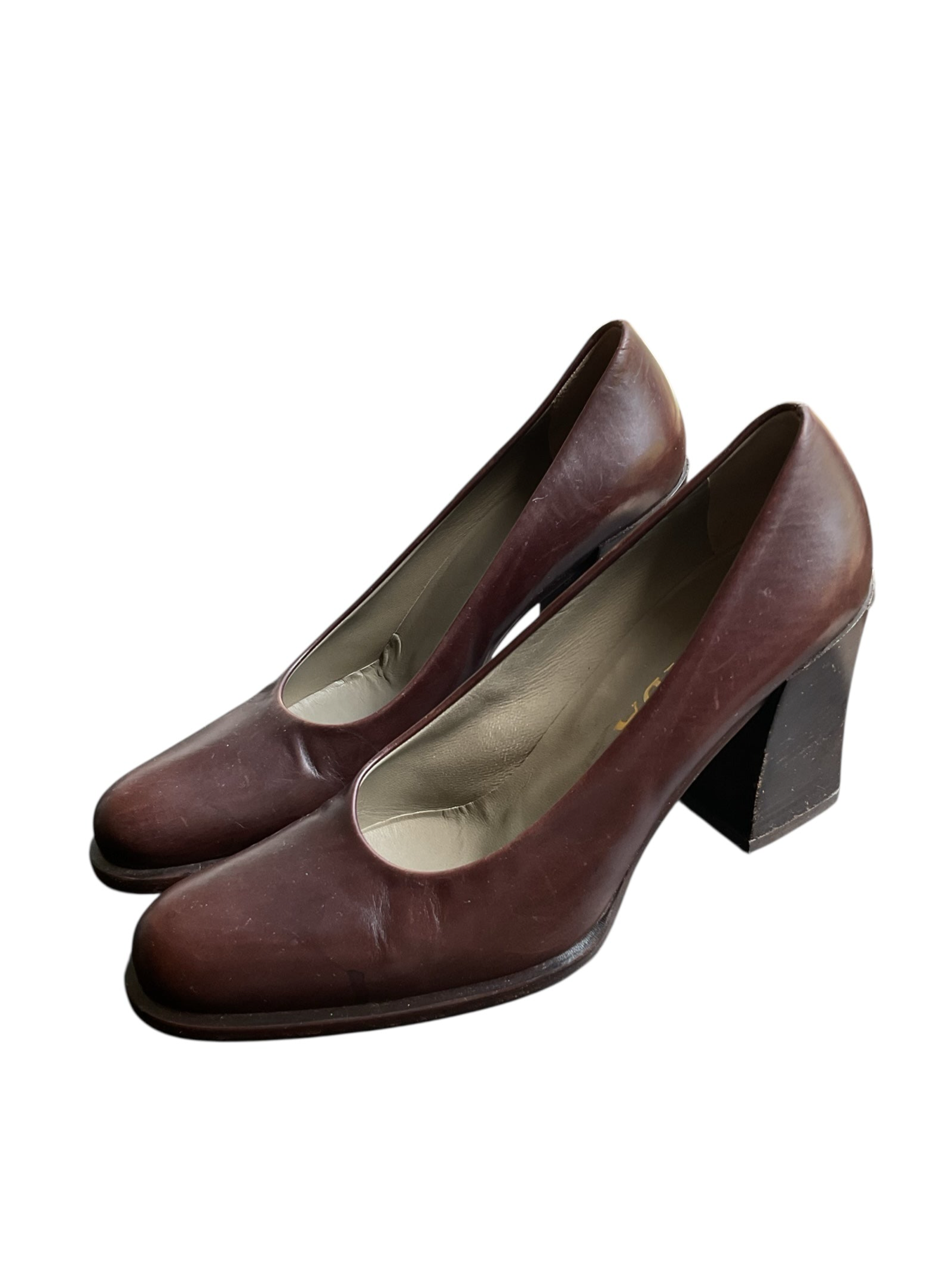 Prada Early 2000's Brown Leather Pumps - Size 8.5