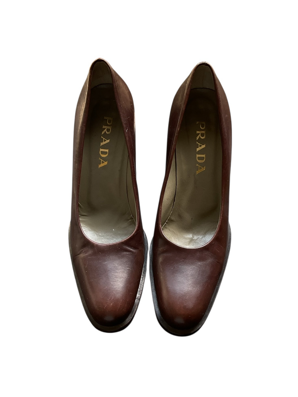 Prada Early 2000's Brown Leather Pumps - Size 8.5