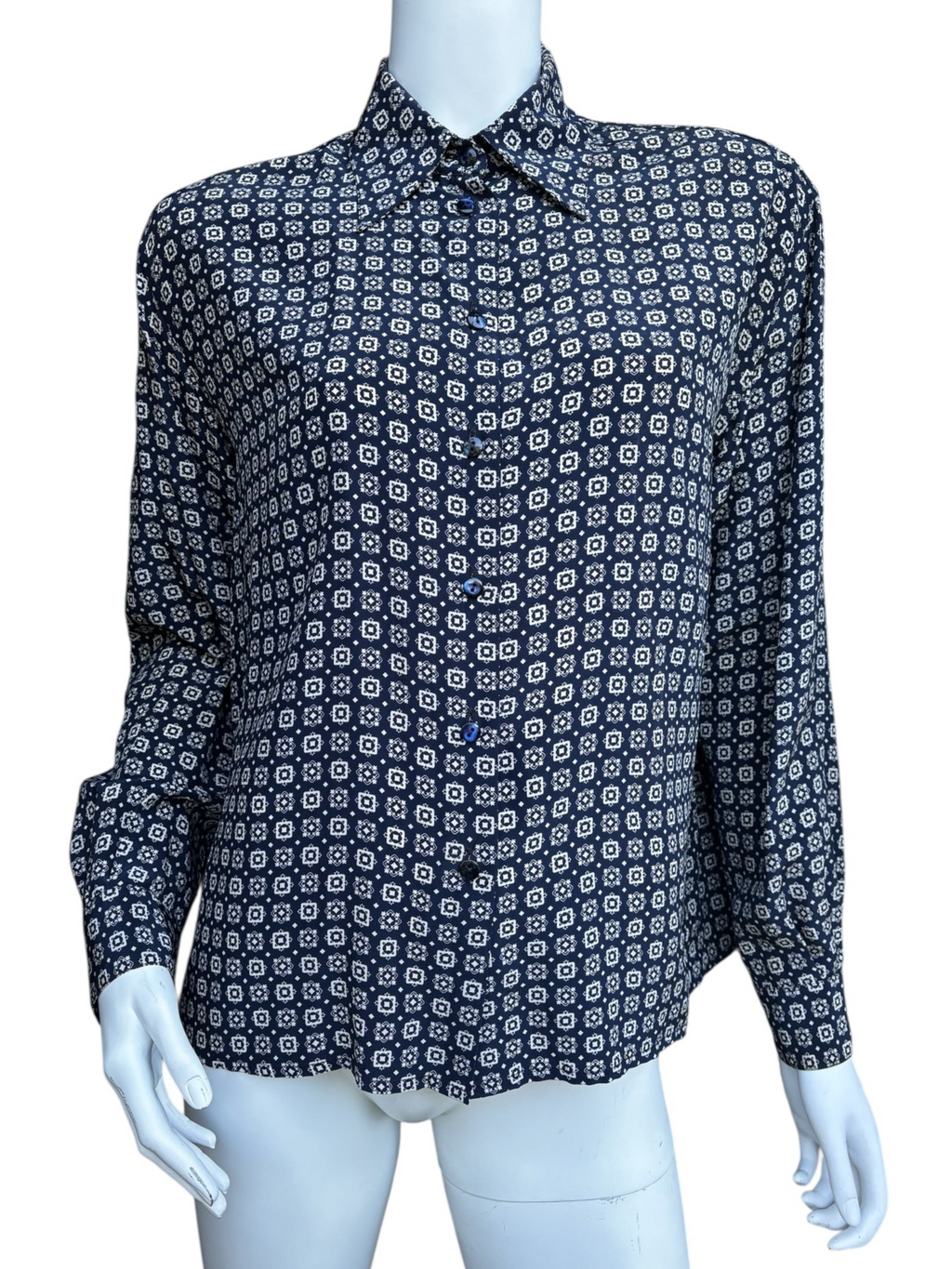 Chloe 1980's SIlk Patterned Blouse - Size M/L