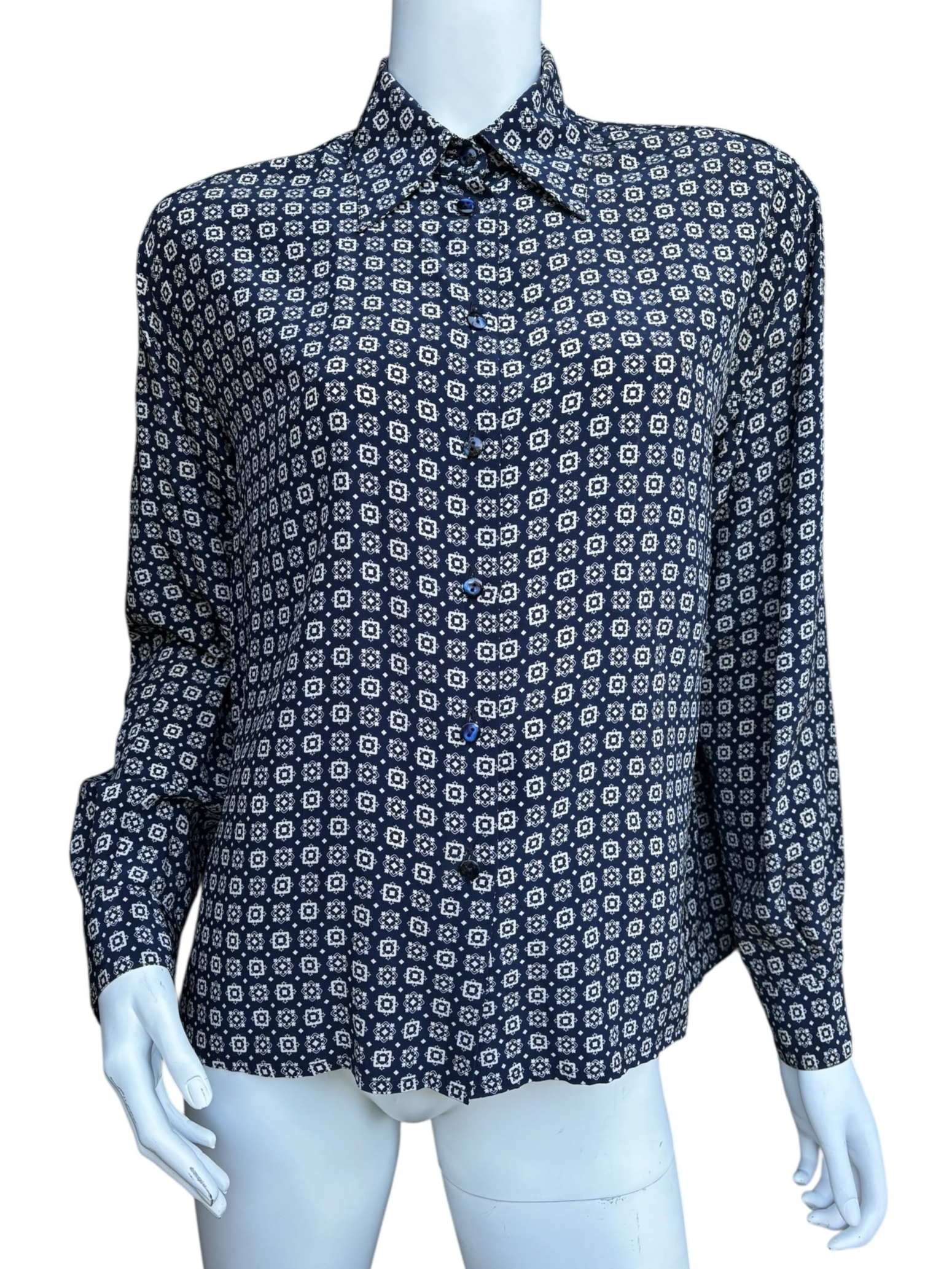 Chloe 1980's SIlk Patterned Blouse - Size M/L