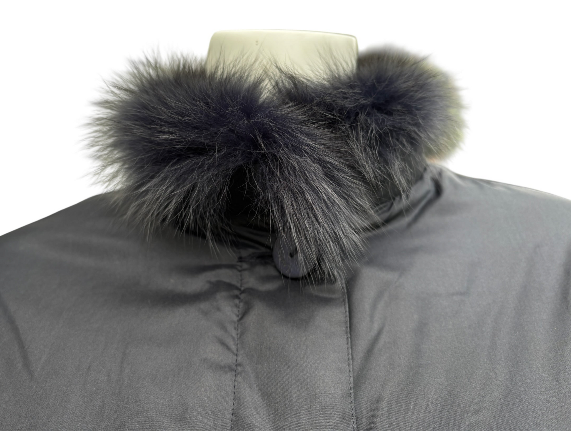 Yves Saint Laurent 1990's Blue Fox Trim Jacket