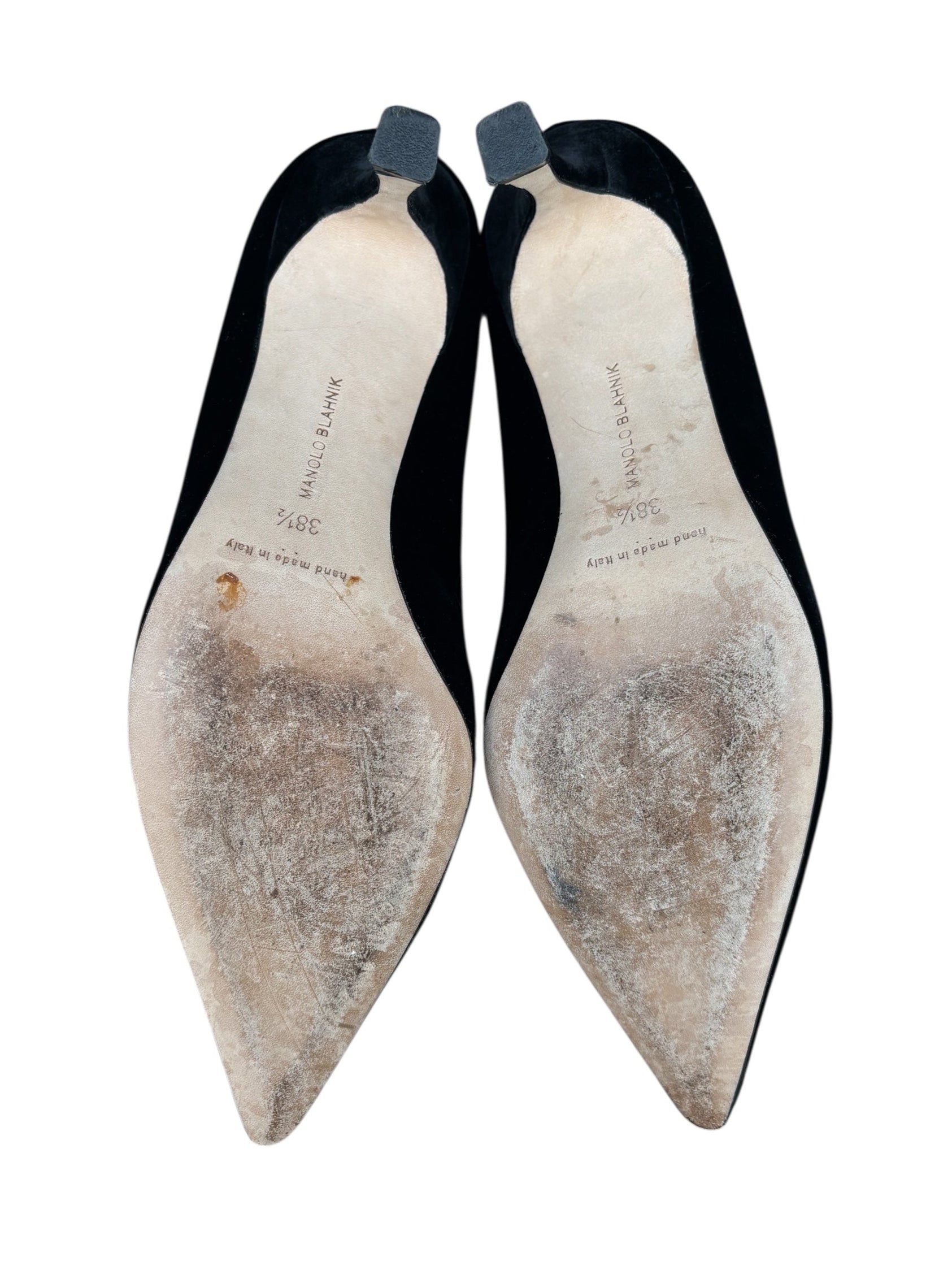Manolo Blahnik Black Velvet Pumps - Size 8.5