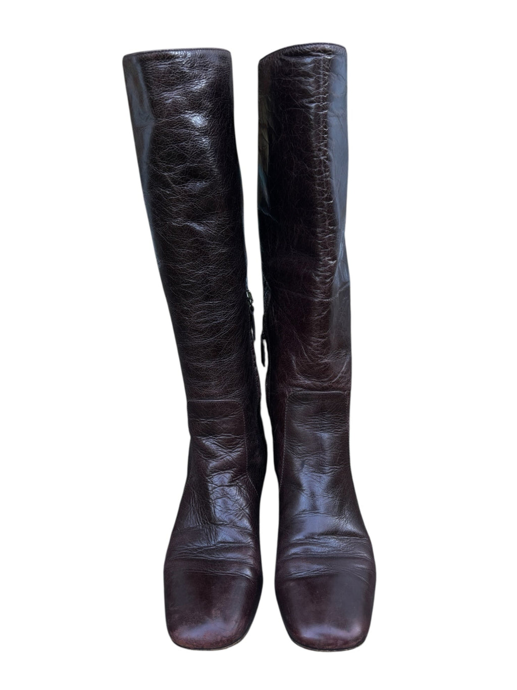 Prada Brown Leather Boots circa 2001-2002 - Size 8.5
