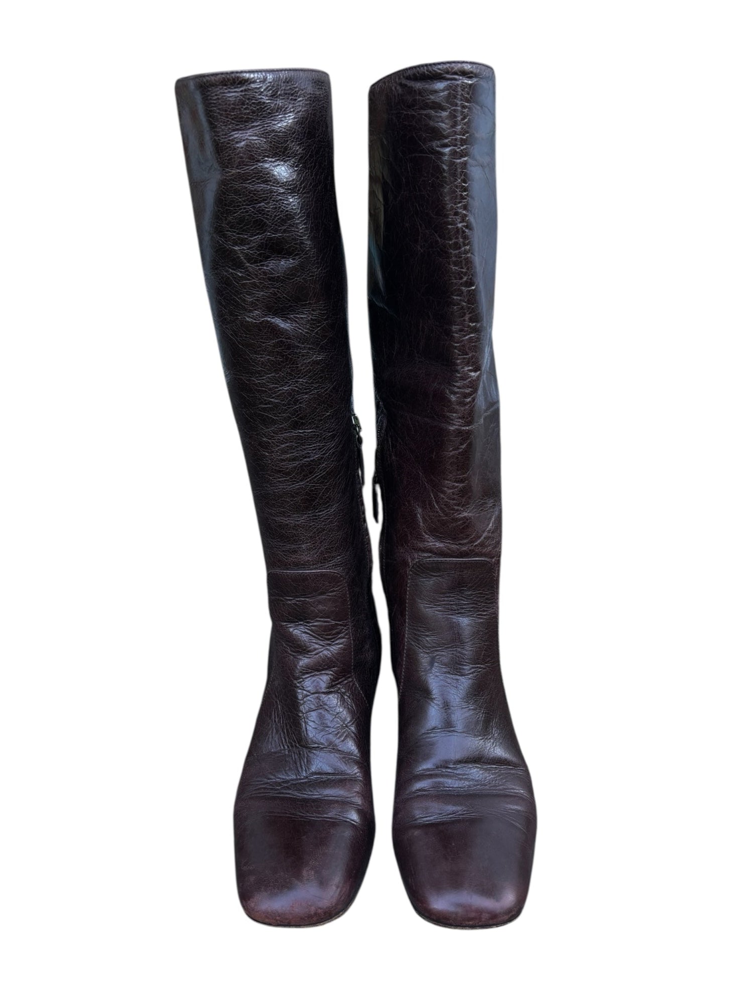 Prada Brown Leather Boots circa 2001-2002 - Size 8.5