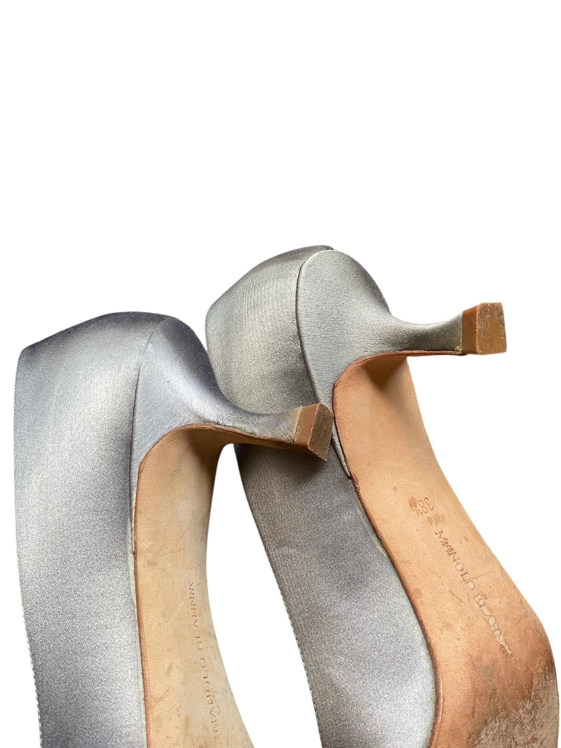 Manolo Blahnik Silver Grey Pumps - Size 8.5