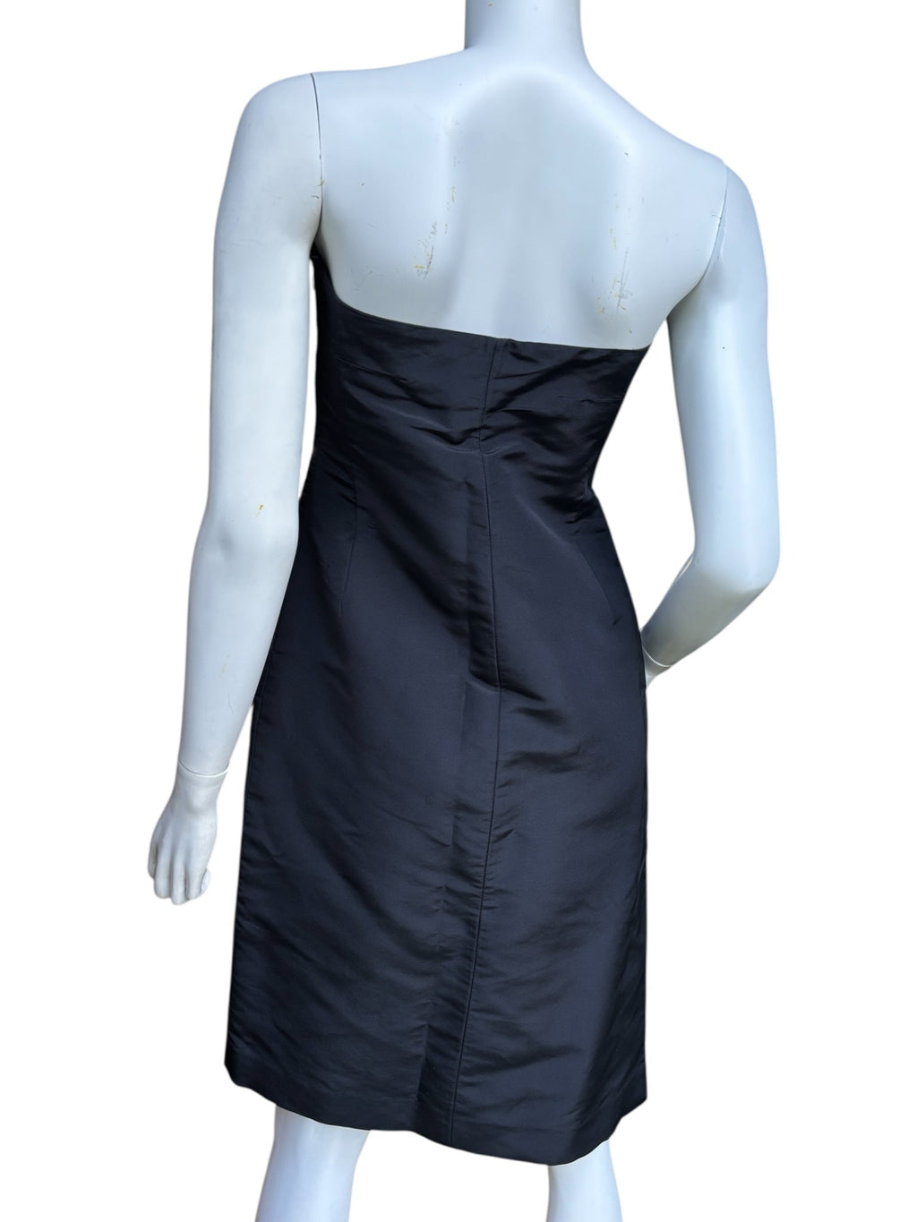 JIl Sander Black Silk Strapless Dress - Size M