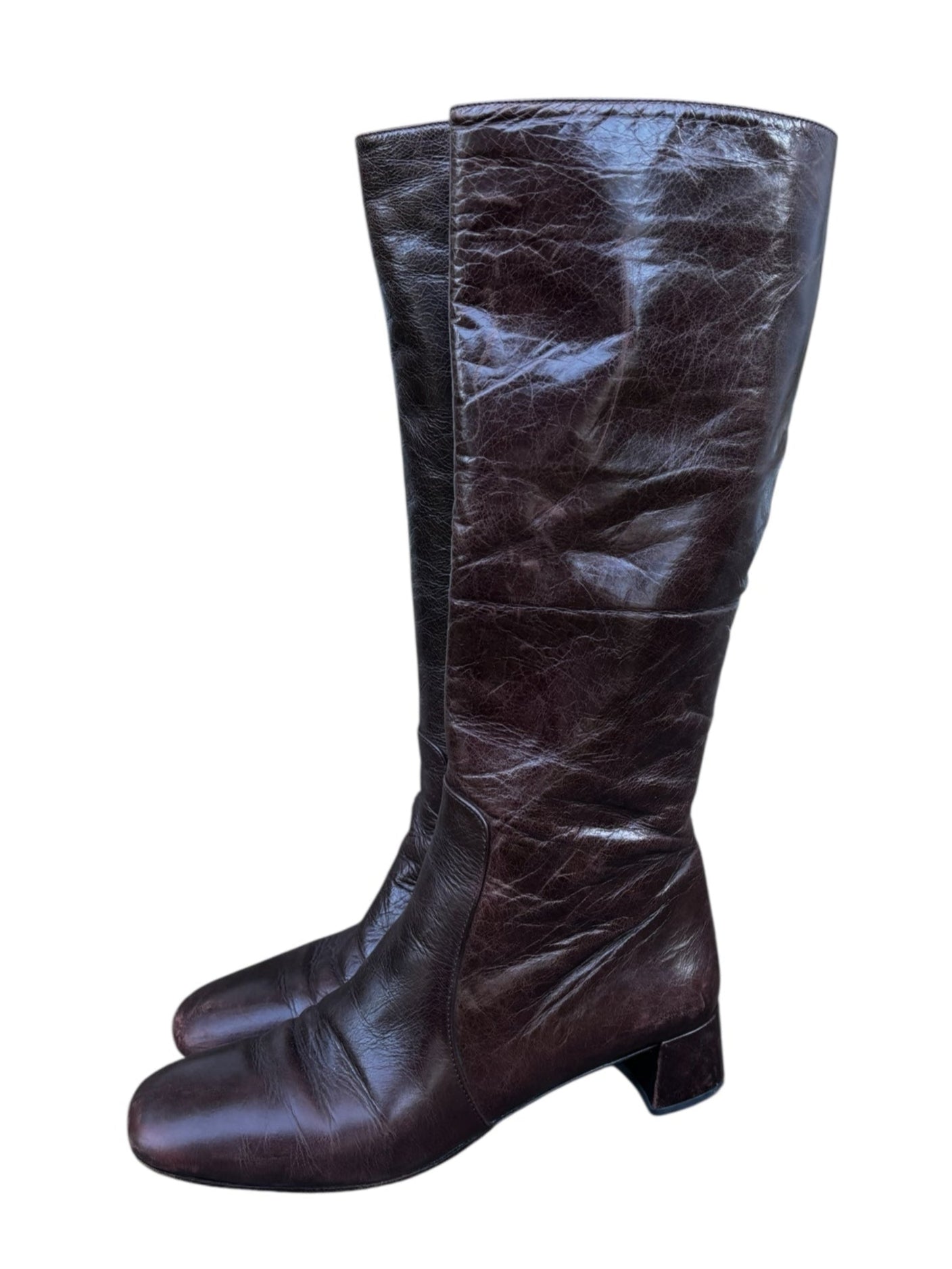 Prada Brown Leather Boots circa 2001-2002 - Size 8.5