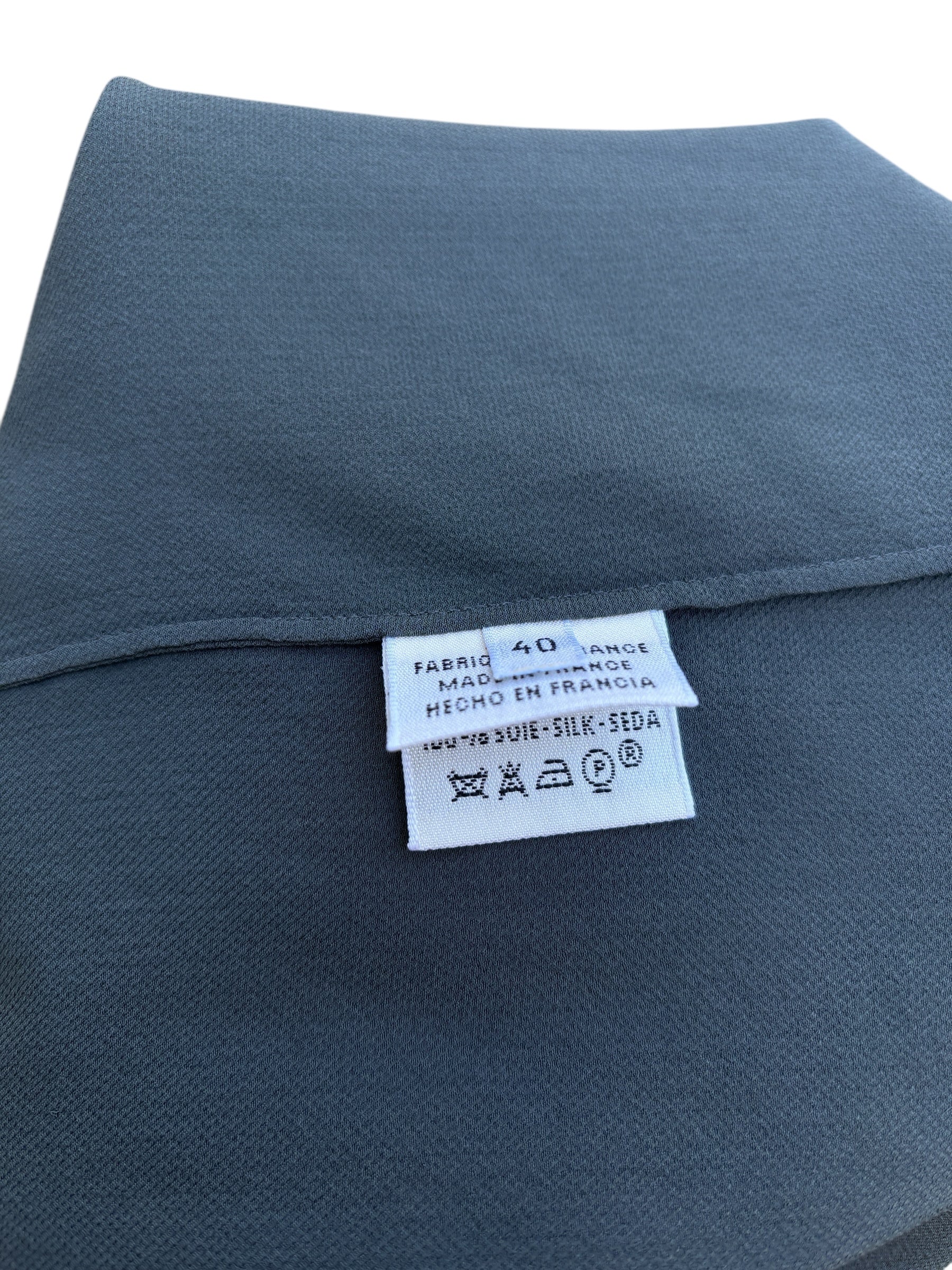 Hermes by Martin Margiela Grey Silk Blouse