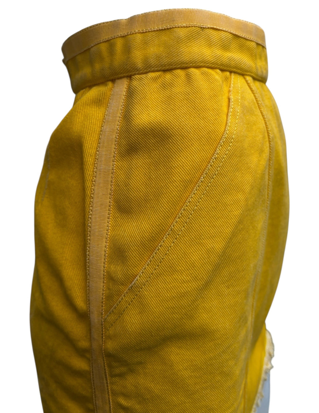 Chanel F/W 1991 Hip Hop Collection Yellow Denim Skirt - Size XS