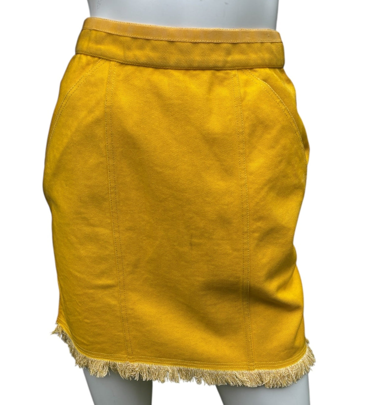 Chanel F/W 1991 Hip Hop Collection Yellow Denim Skirt - Size XS