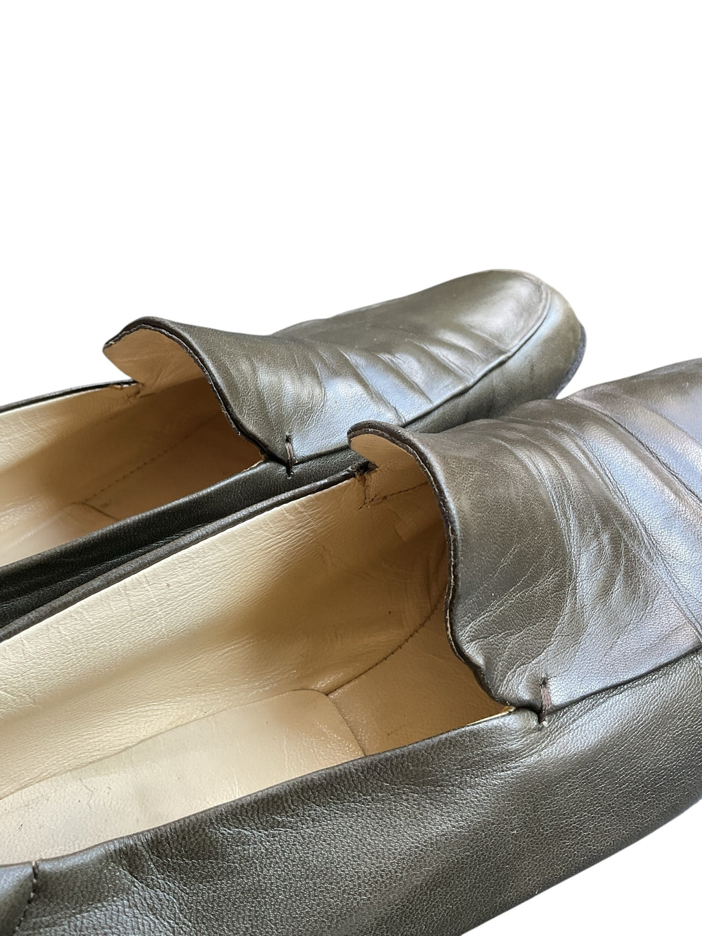 Prada Olive Leather Loafers - Size 8
