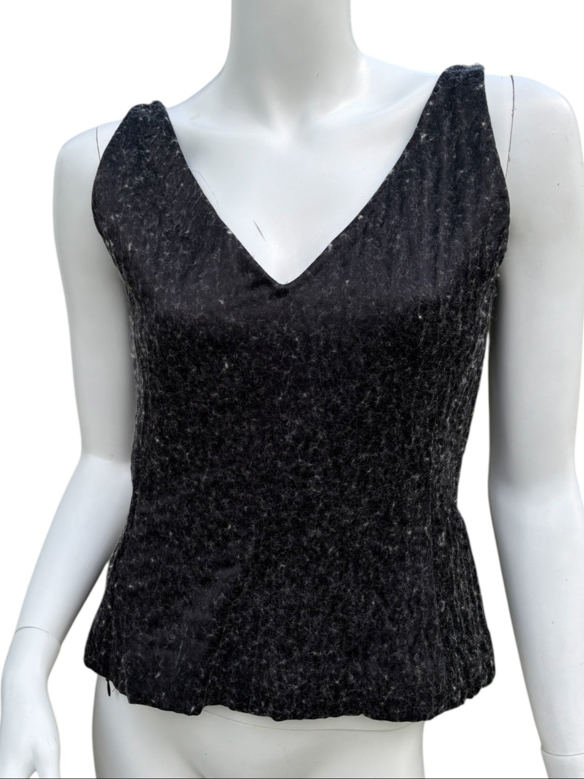 Prada 1998 Grey Wool Silk Top